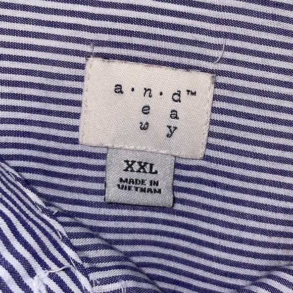 A New Day Striped Button Down with Floral Accent Size XXL - Picture 2 of 7